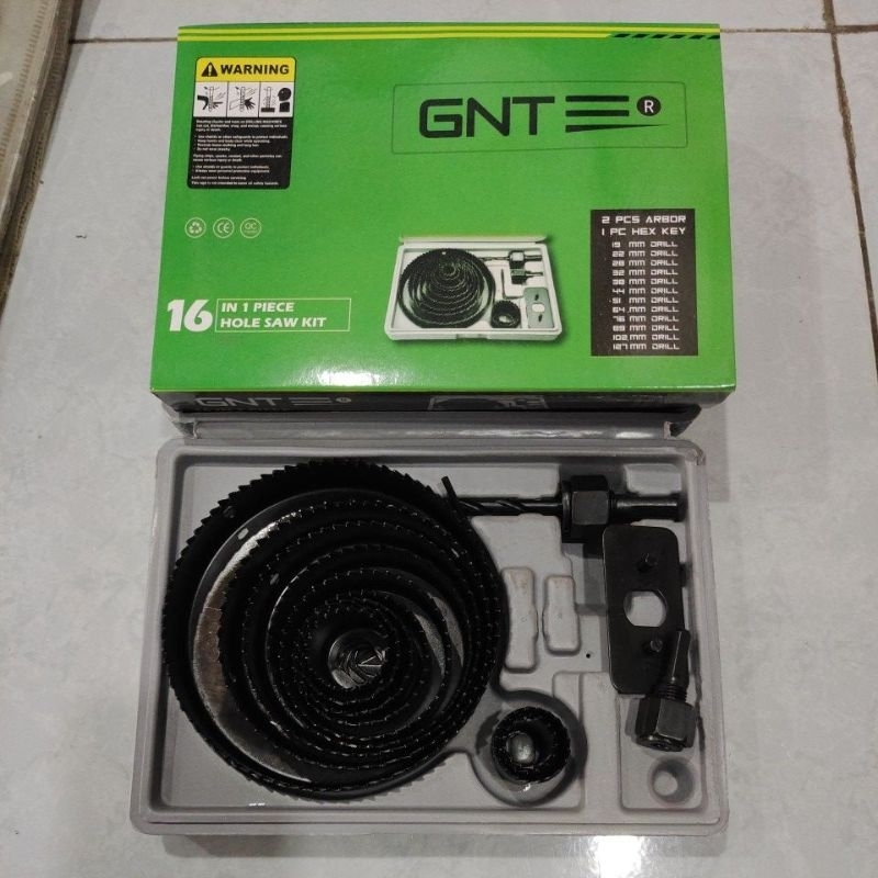 Hole Saw Kayu 16pcs GNT / Hole Saw kit 16pcs GNT