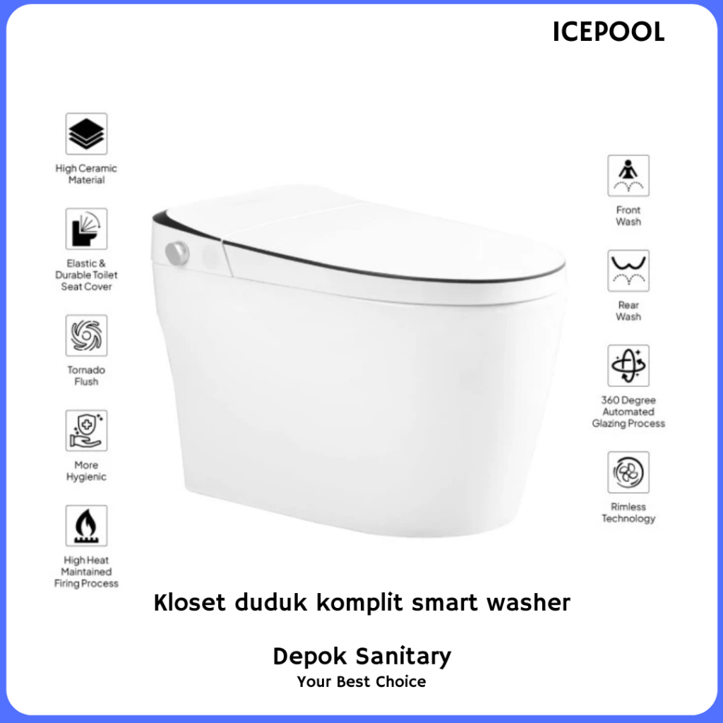 Icepol Closet Duduk Kloset Duduk Toilet Duduk Ecowasher Smart Bidet IC E 2960