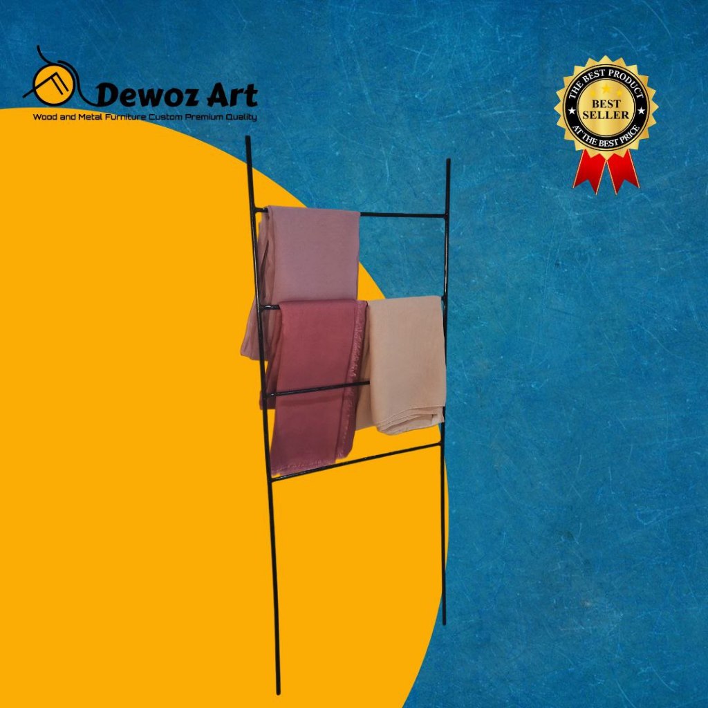 Ladder hanger besi | Gantungan Hijab | Rak Tangga Mukena, Sajadah, sarung