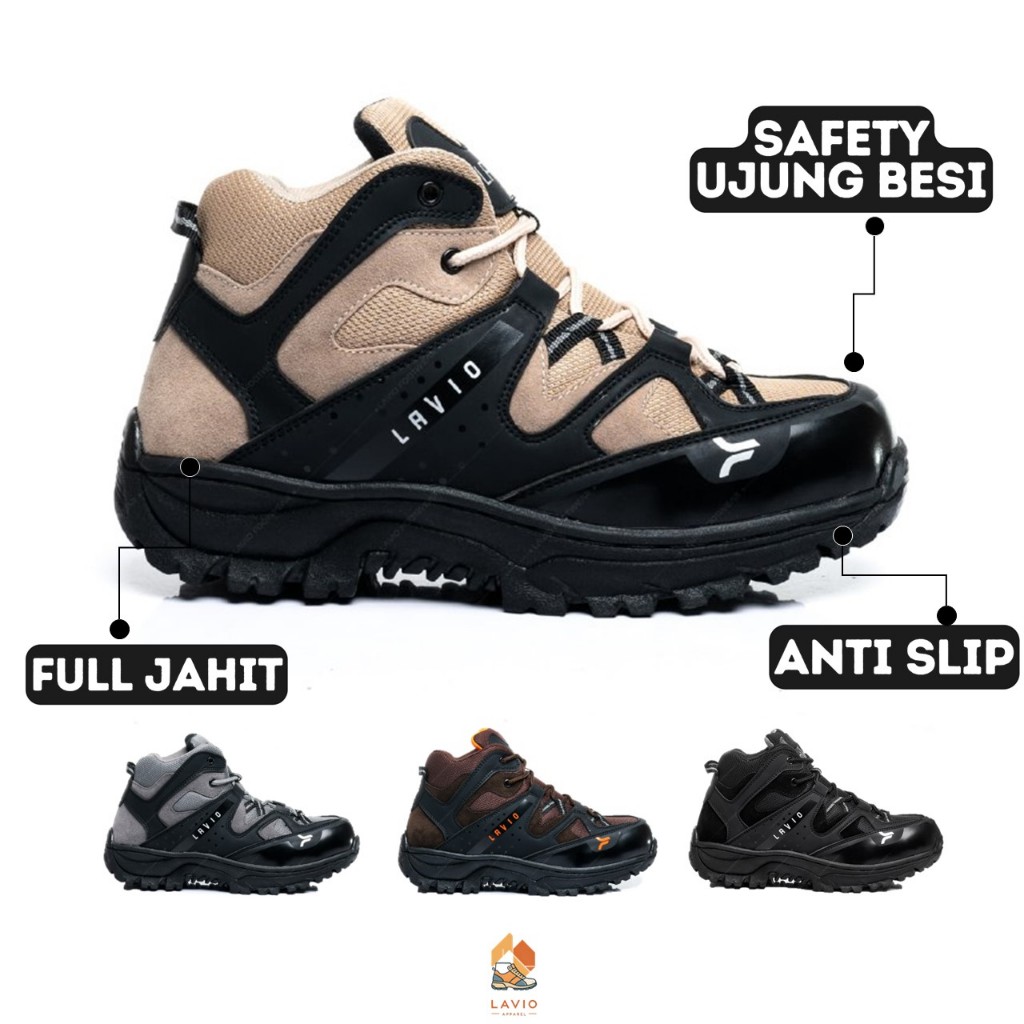 Sepatu Safety Lavio Original Hiking Mendaki Kitchen Lapangan Outdoor Model Keren Sporty Gibson