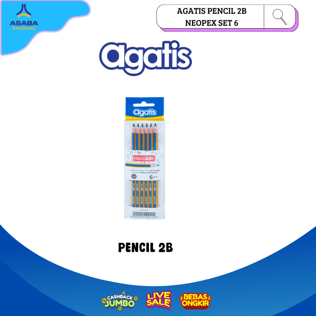 

Asaba Bandung - AGATIS Pensil 2B Neopex Isi 6 / Pencil Hexagonal Tidak Mudah Patah