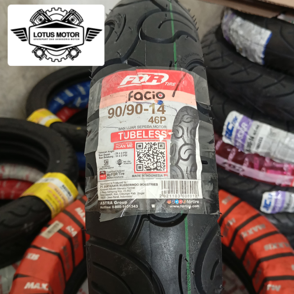 BAN LUAR FDR FACIO 90/90-14 TUBELESS ORIGINAL
