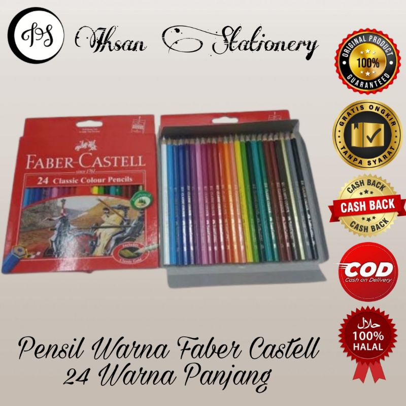 

Pensil Warna Faber Castell 24 Warna Panjang (1 Set)