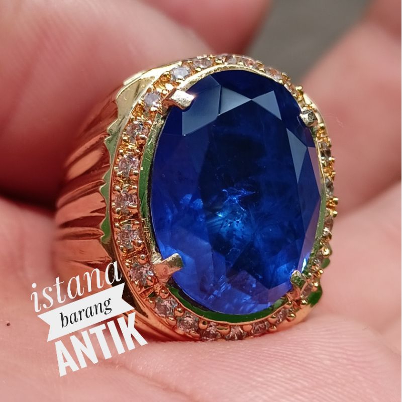 CINCIN BATU BLUE SAPPHIRE ASLI MEWAH