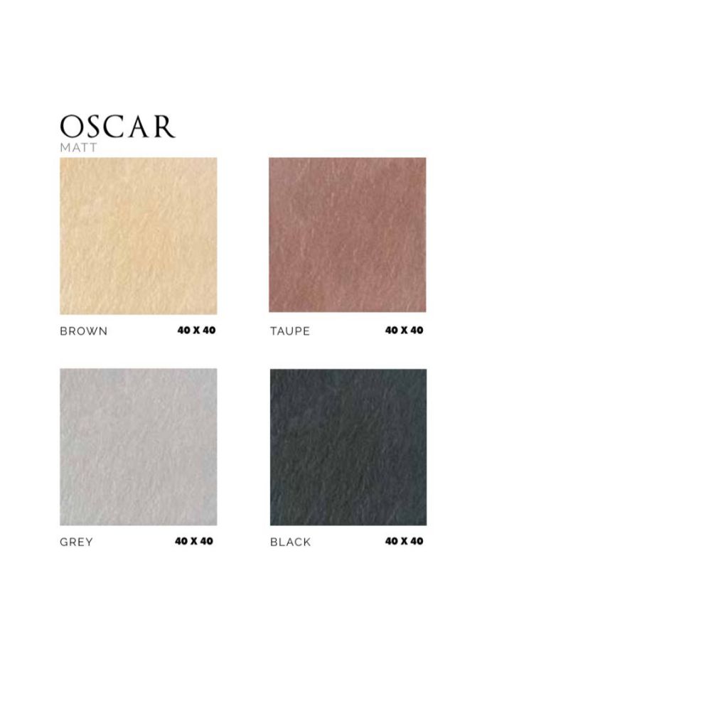 ASIA TILE FLOOR TILE OSCAR MATT BROWN, TAUPE, GREY, BLACK 40X40