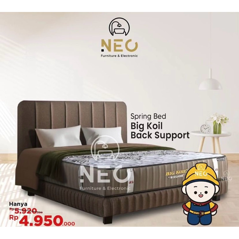 NEO - SPRINGBED BIG KOIL BACK SUPPORT  FULLSET KASUR AJA MATRASS ONLY SET DIVAN RANJANG TEMPAT TIDUR