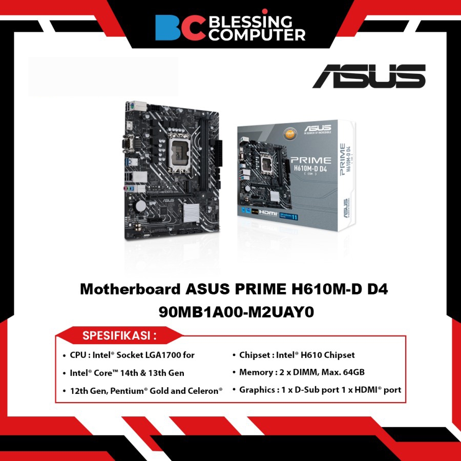 Motherboard ASUS PRIME H610M-D D4 90MB1A00-M2UAY0