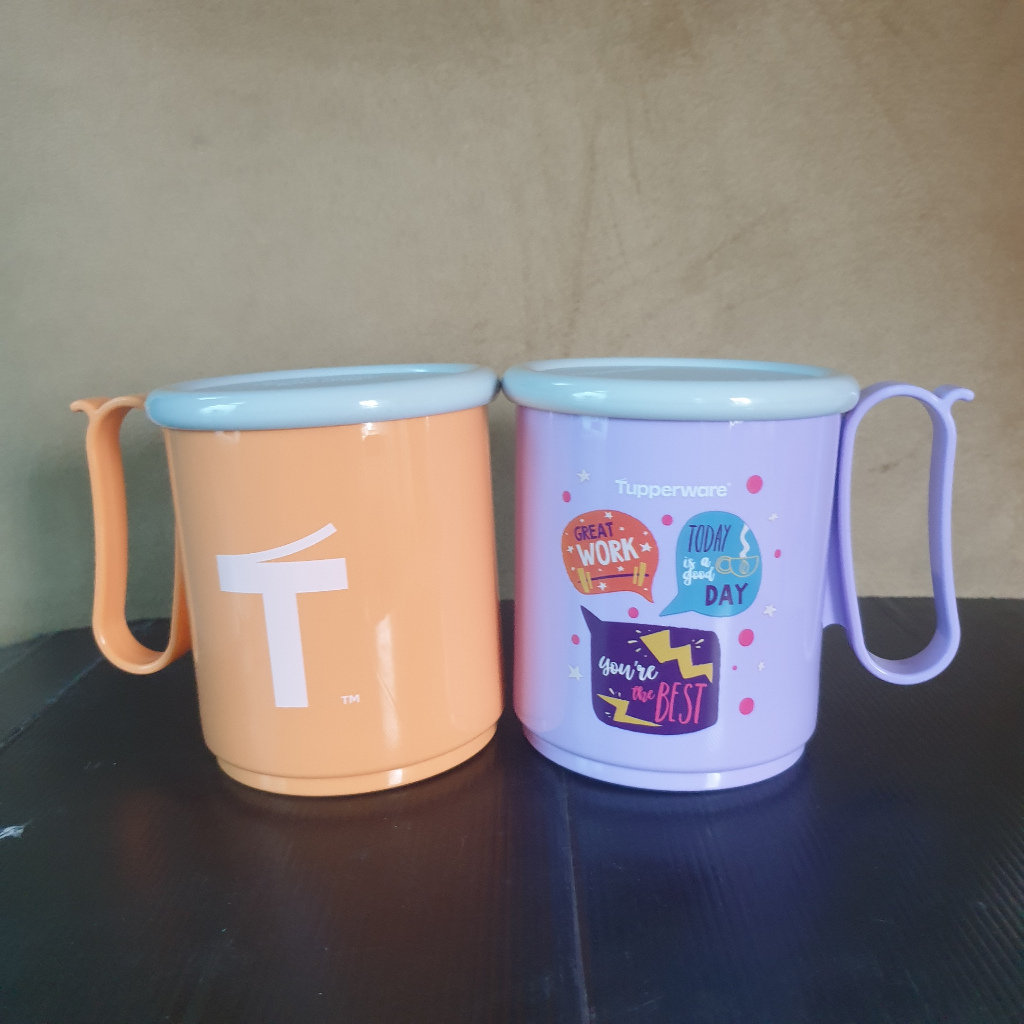 Tupperware Jumbo Mug 600ML Cangkir Mug Besar dengan Tutup