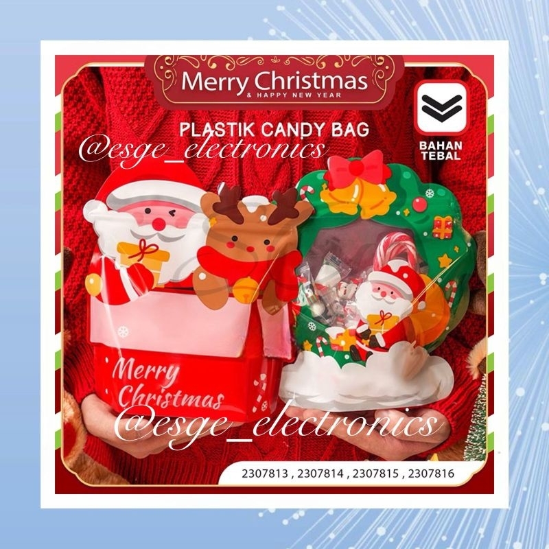 

Hampers Natal Plastik Goodie Bag Santa TEBAL Plastik Bingkisan Natal Goodie Bag Merry Christmas Plastik Ziplock Snack Natal