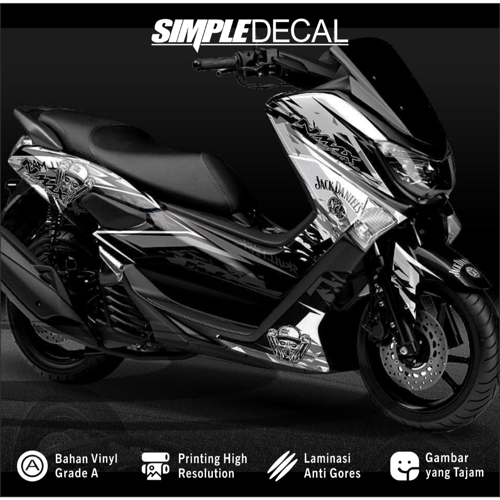 Stiker decal nmax lama new motif grafis putih decal custom nmax old fullbody