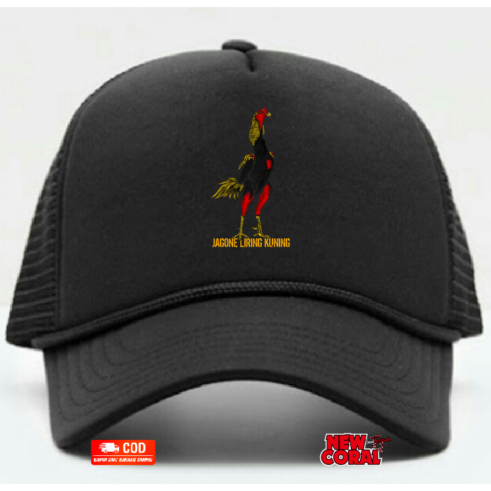 Topi Trucker Hat Jagone Liring Kuning Printing Kualitas bahan distro Termurah
