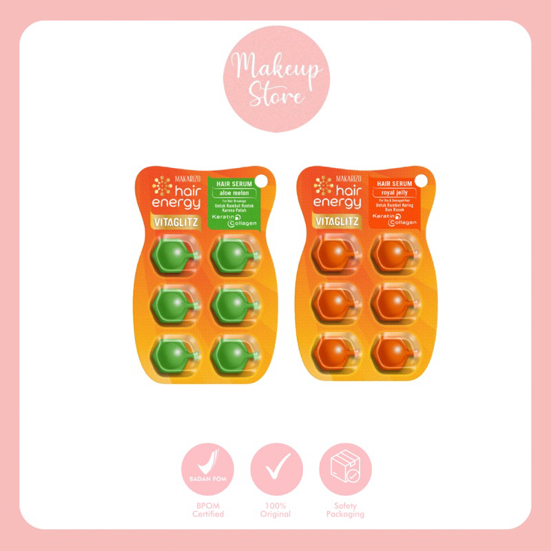MAKARIZO Hair Energy VITAGLITZ HARI KERATIN SERUM RAMBUT