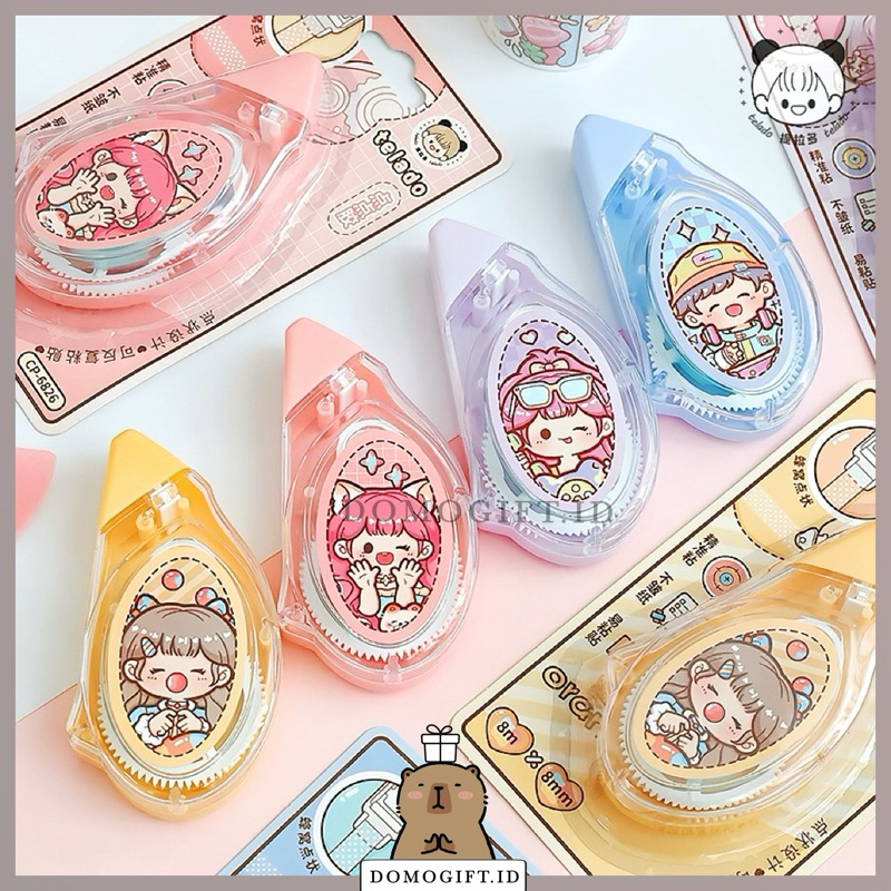

Double Tape Roller Glue Tape Lem Kertas Selotip Aesthetic Motif Dodogirl TLD128