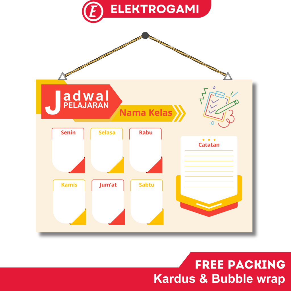 

ELEKTROGAMI Poster Jadwal Pelajaran Sekolah Siswa Aesthetic JD05 (Costum)