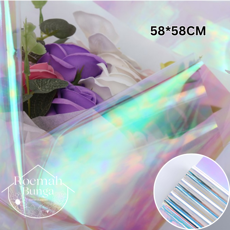 

[PACK 20 LBR] Cello Hologram 58*58cm / Bungkus Buket Bunga Florist