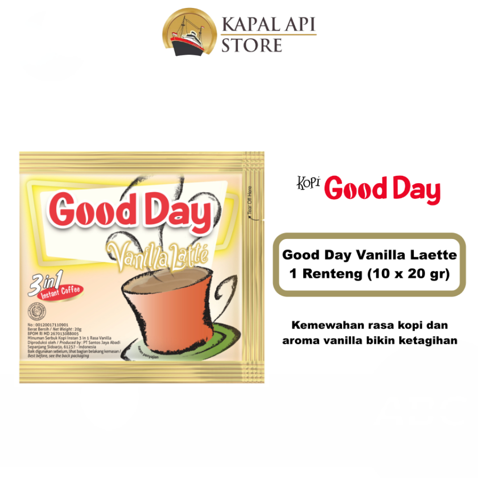

GOOD DAY VANILLA LATTE 20 GRAM ISI 10 SASET