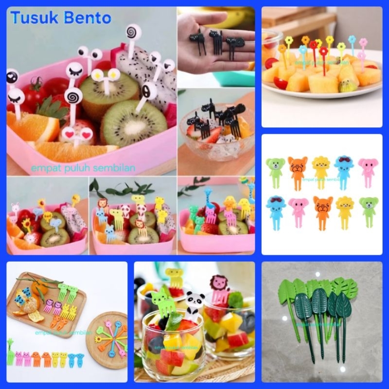 tusukan bento / food pick / garpu bento hewan / garpu kecil / garpu hiasan / tusuk lucu