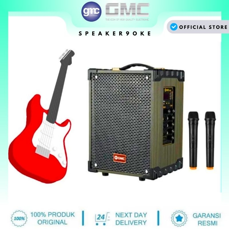 Speaker Portable GMC 899P Bluetooth Karaoke 2 Mic Wireless High Power