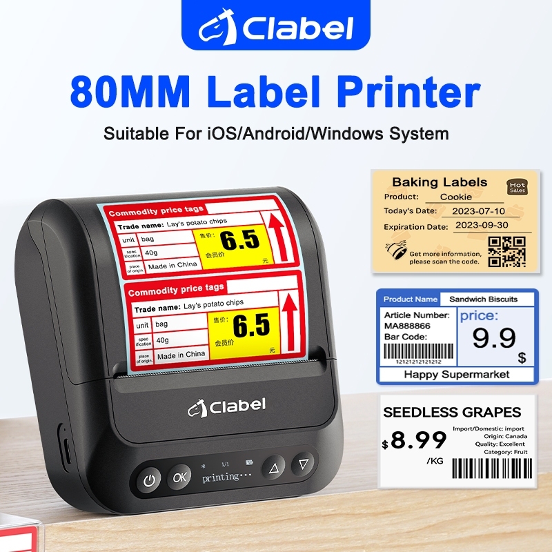 

【Local Delivery】CLABEL 320B Large-Width Portable Label Printer Requires No Ink And Ribbon, Bluetooth Thermal Sticker Printer, Compatible With 25-80MM