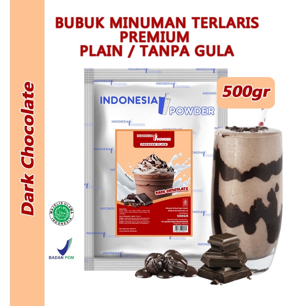 

NUSANTARA Bubuk Minuman Instant Premium Plain Tanpa Gula Horeca Rasa Dark Choco / Dark Coklat 500 Gr Omura Powder