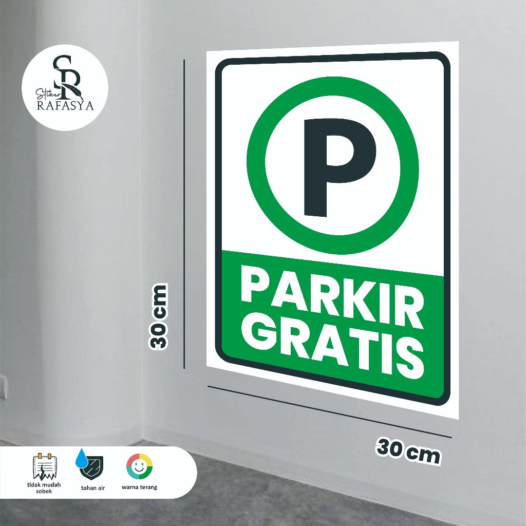 

Stiker Parkir Gratis / Stiker tempat Parkir Ukuran 20x30cm + Dilaminasi Glosy