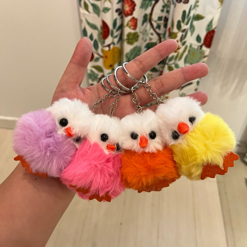 GANTUNGAN KUNCI BONEKA AYAM PLUSHIE KEYCHAIN GANCI TAS CHICKEN BULU LEMBUT