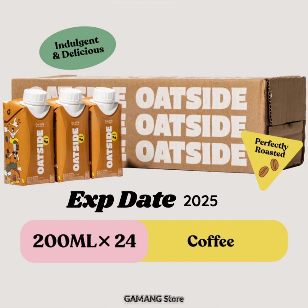 

OATSIDE Mini Cap Oat Milk Coffee 200ml (24 pcs) (Kemasan Tutup Botol) | Susu Oat Rasa Kopi