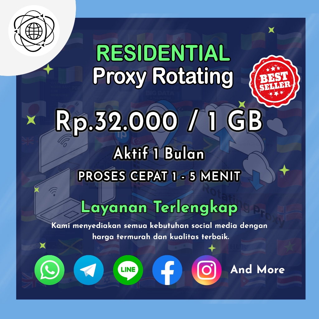 PROXY ROTATING RESIDENTIAL GOOD dan REAL IP HIGH SPEED PROSES CEPAT