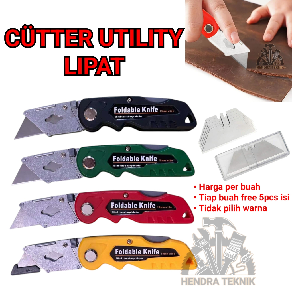 

CUTTER UTILITY KNIFE LIPAT T TYPE SILET LIPAT SERBAGUNA PISAU KATER KARPET KULIT KARET KARDUS GYPSUM CALSIBOARD