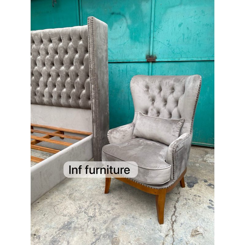 wing chair premium sofa single sofa dudu satu minimalis