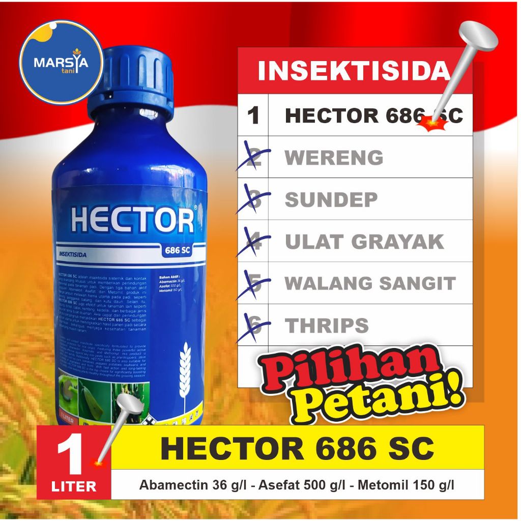 Insektisida HECTOR 686 SC Pembasmi Wereng Sundep Ulat Grayak Thrips