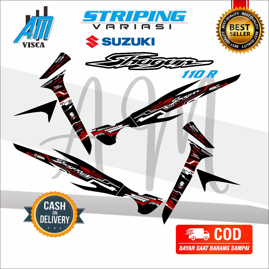 Striping Stiker Shogun 110R  Stiker Variasi Suzuki Shogun 110R Desain Motif Hitech