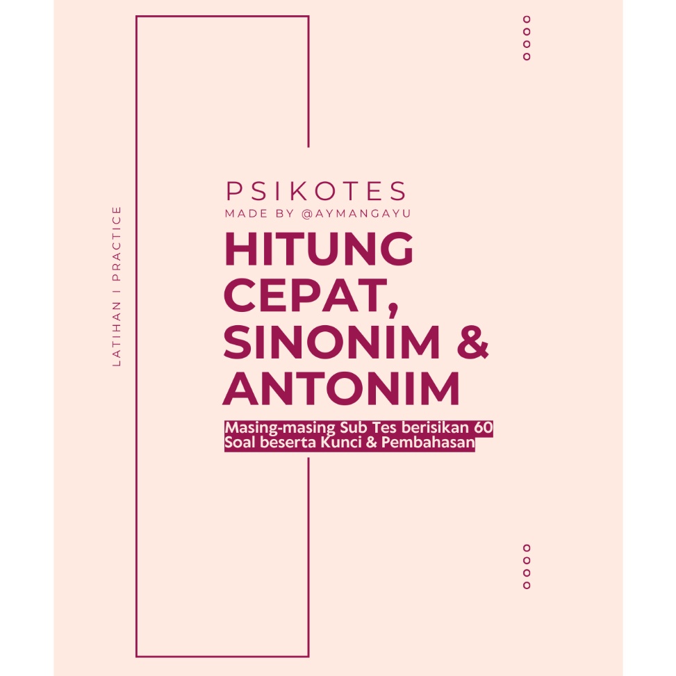 

KODE I1M3 PAKET HITUNG CEPAT SINONIM ANTONIM A4