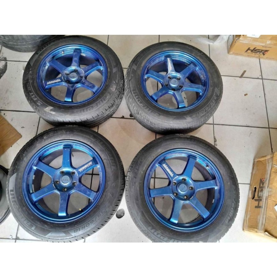 Velg Mobil Bekas TE37 R18X8,5 Baut 5 pcd 5X114,3 ET42 + BAN 235 60 R18