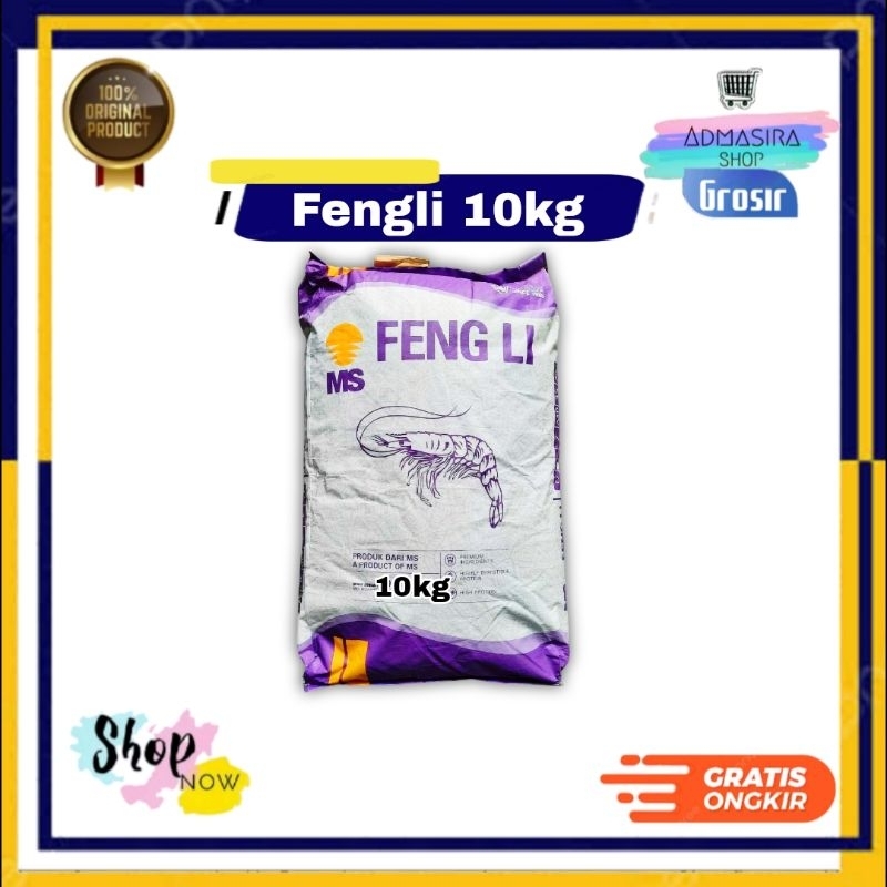 FENGLI 0 FENGLI 1 10KG Pelet Udang Pakan Ikan Bibit Guppy Cupang 1 Karung Sak 10 kg fengli0 fengli1