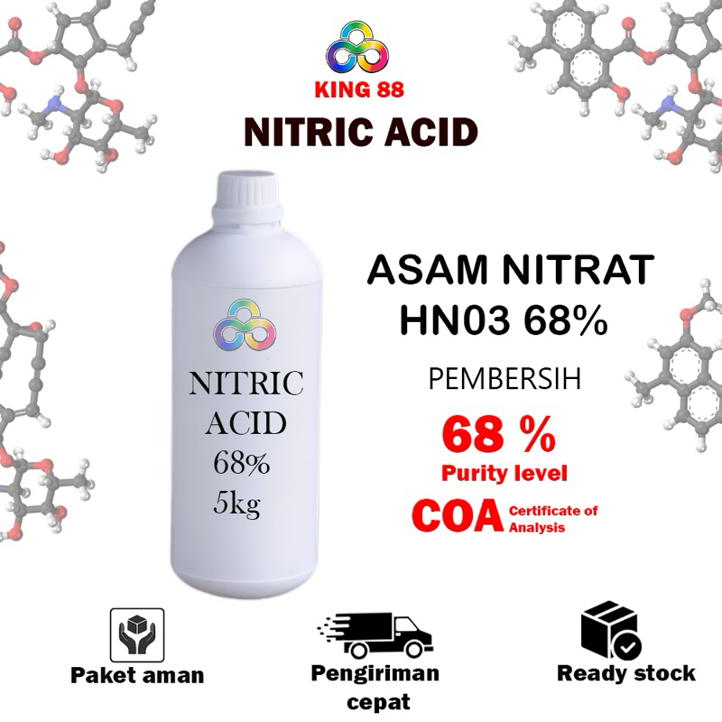 Nitric Acid 5kg / Asam Nitrat / Belgia 68% / HNO3 / Perontok Krom - Chrome remover - Peluntur warna 