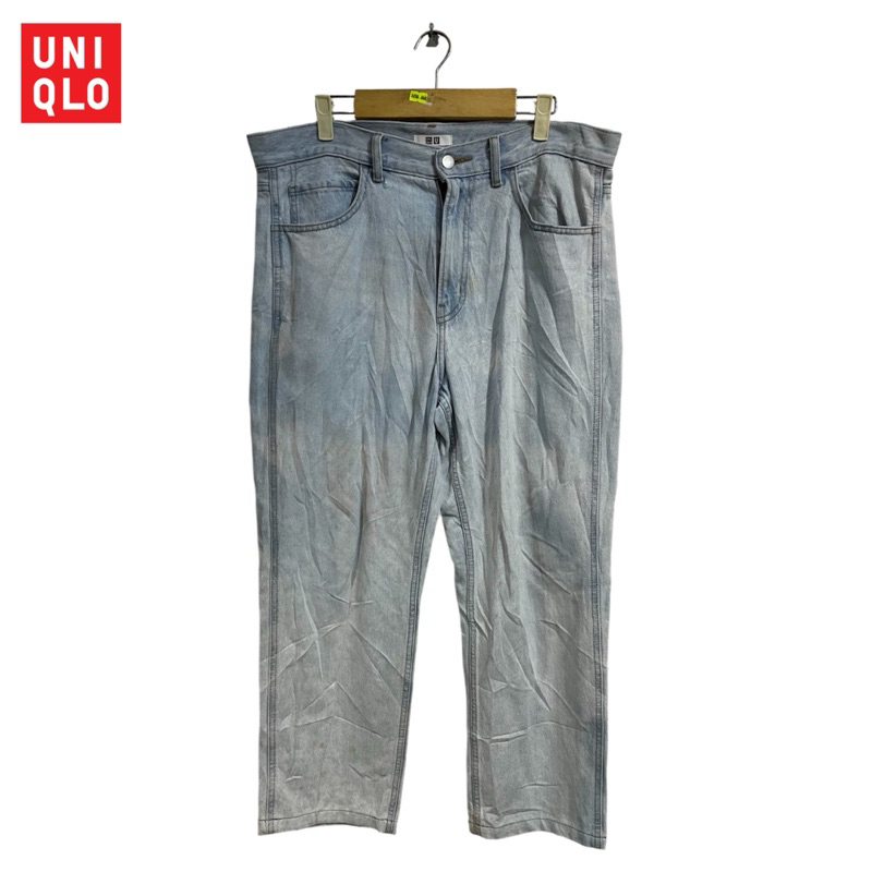 Celana Panjang Jeans Pria Cowok Reguler Fit Brand UNIQLO U Original Preloved