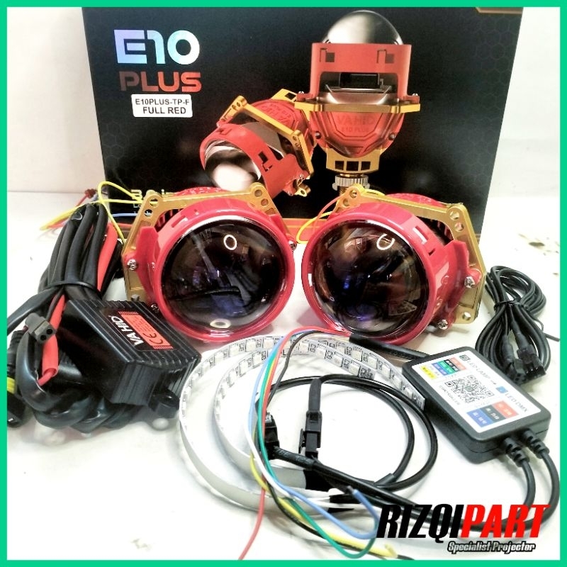 Vahid Biled projie e10 plus | lampu utama mobil dan motor lensa 3 inch purple lens sepasang