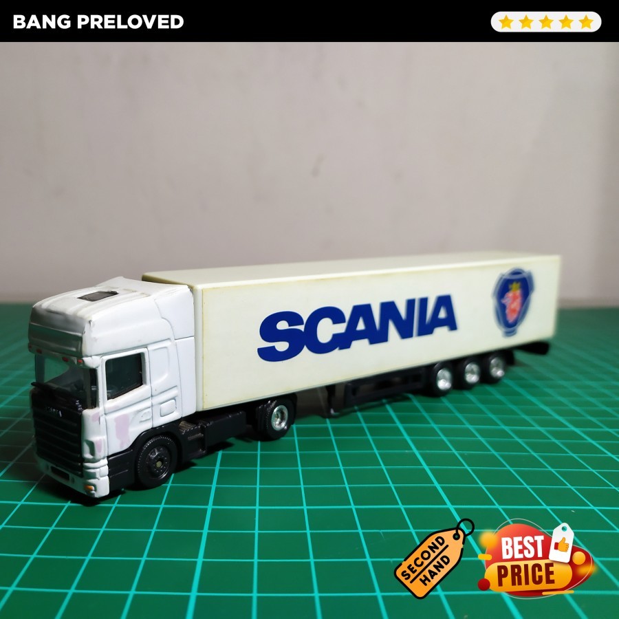 Diecast Truck 1:87 Mega Master Scania Full Putih