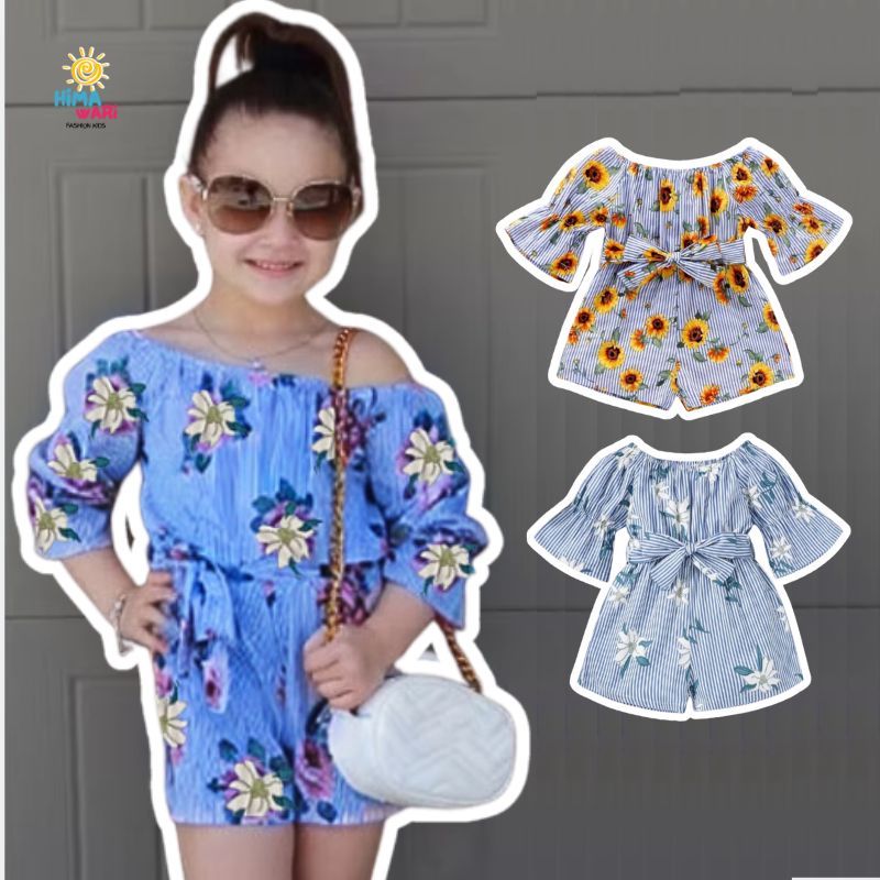 JUMPSUIT ANAK PEREMPUAN AGNES TERUSAN PENDEK OOTD DAILY OUTFIT PANTAI FASHION PREMIUM