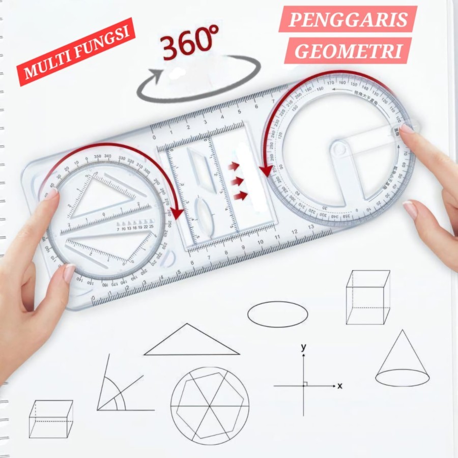 

PENGGARIS GEOMETRI BUSUR SUDUT GAMBAR SEGITIGA LINGKARAN BANGUN RUANG STATIONARY SEKOLAH