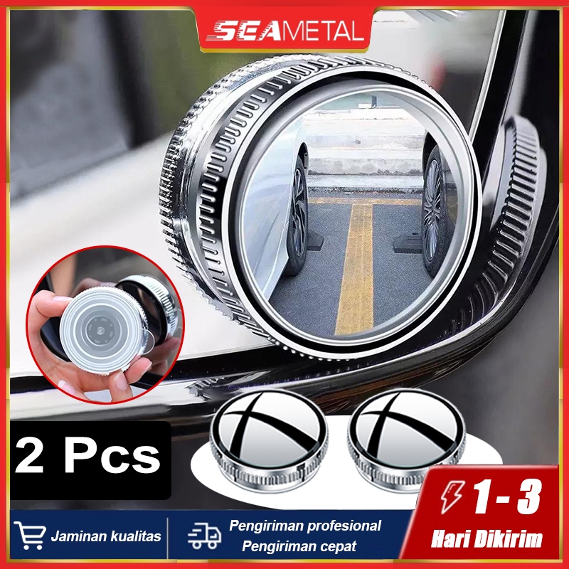 Kaca Spion Cermin Tambahan Blind Spot 360 Mirror 2 In 1 Adjustable SEAMETAL Spion Bulat Kecil Mobil 