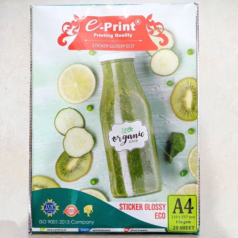 

KERTAS STIKER A4 ECO EPRINT 135GSM PACK