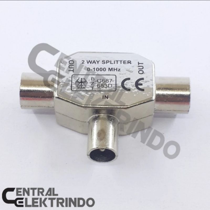 Splitter T TV Antena 2 Way
