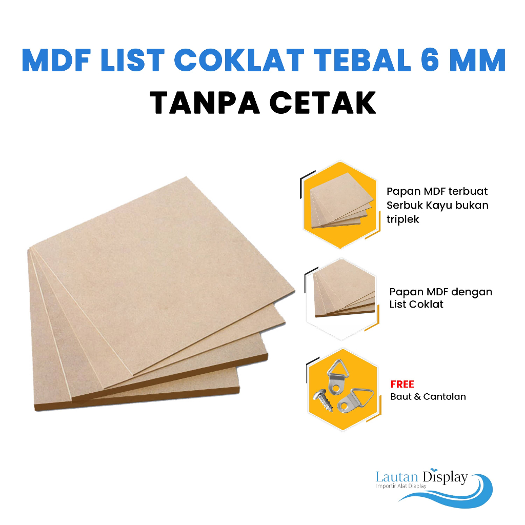 Kayu Mdf Wall Board Lembaran Papan Hiasan Dinding Mdf Cokelat Polos 20x20 25x30 30x40 Cm Tebal 6 Mm