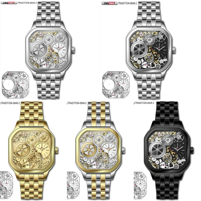 Jam Tangan Pria CHAXIGO 6848 Stainles Steel ORIGINAL