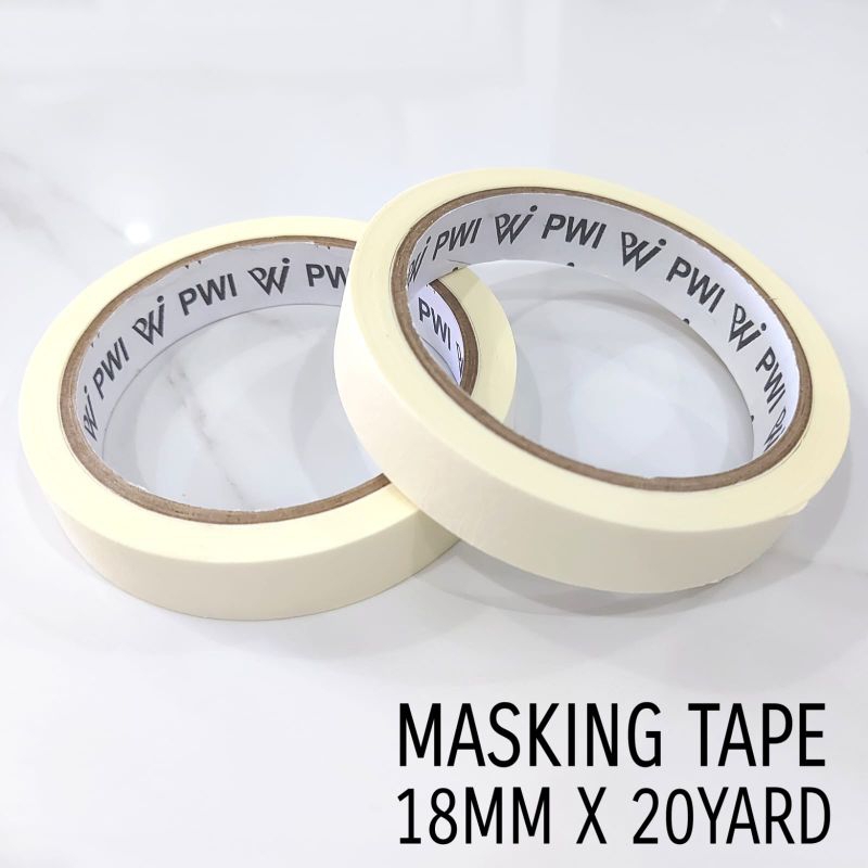 

Masking Tape Cream 18mm x 20yard PWI / Isolasi Kertas