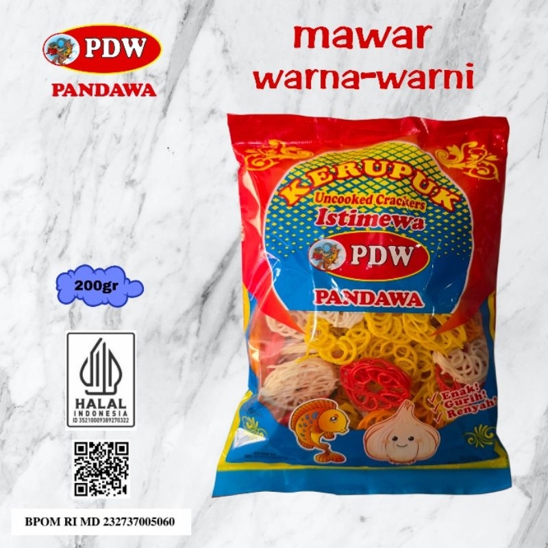 

Kerupuk Pandawa / Krupuk Mawar Warna Warni / 200gr