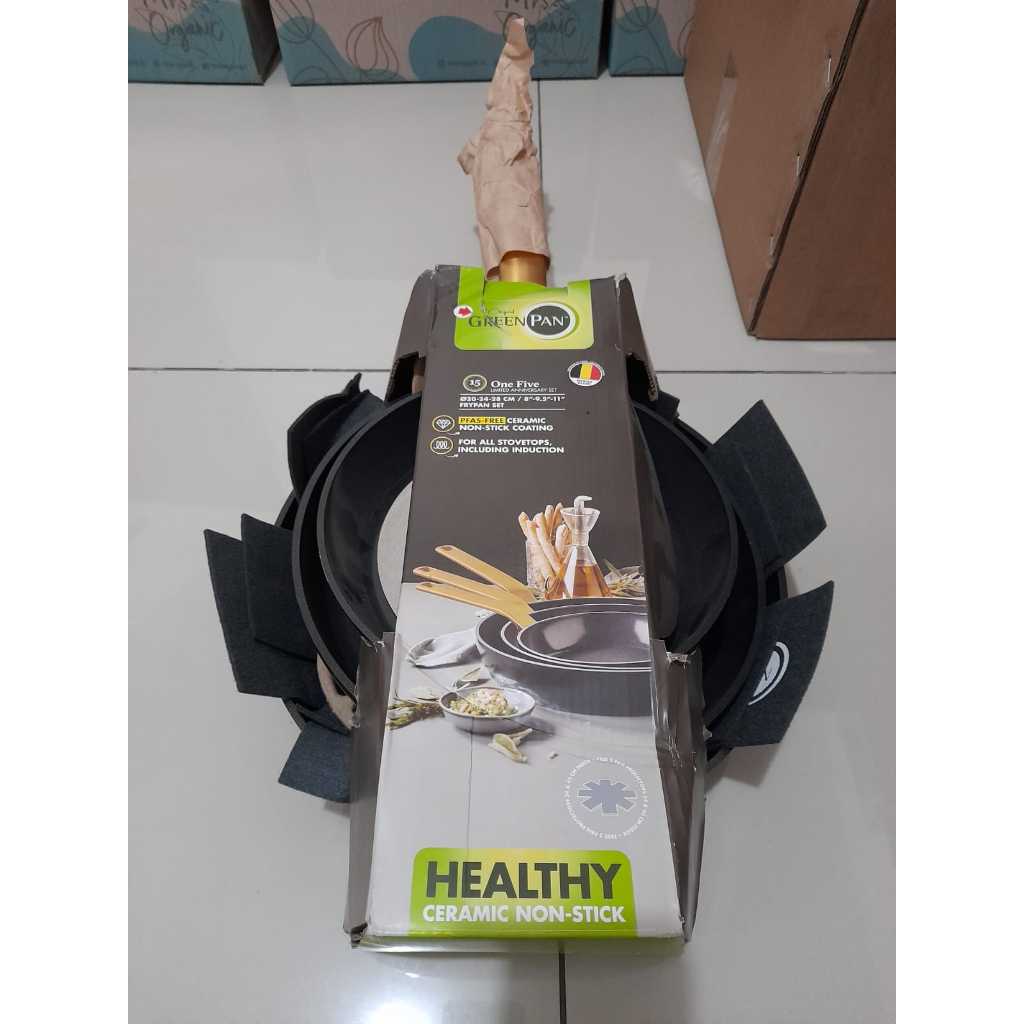 (DEFECT) Panci Wajan Penggorengan GreenPan One Five Special Package Anniversary FryPan Set - 20 24 2