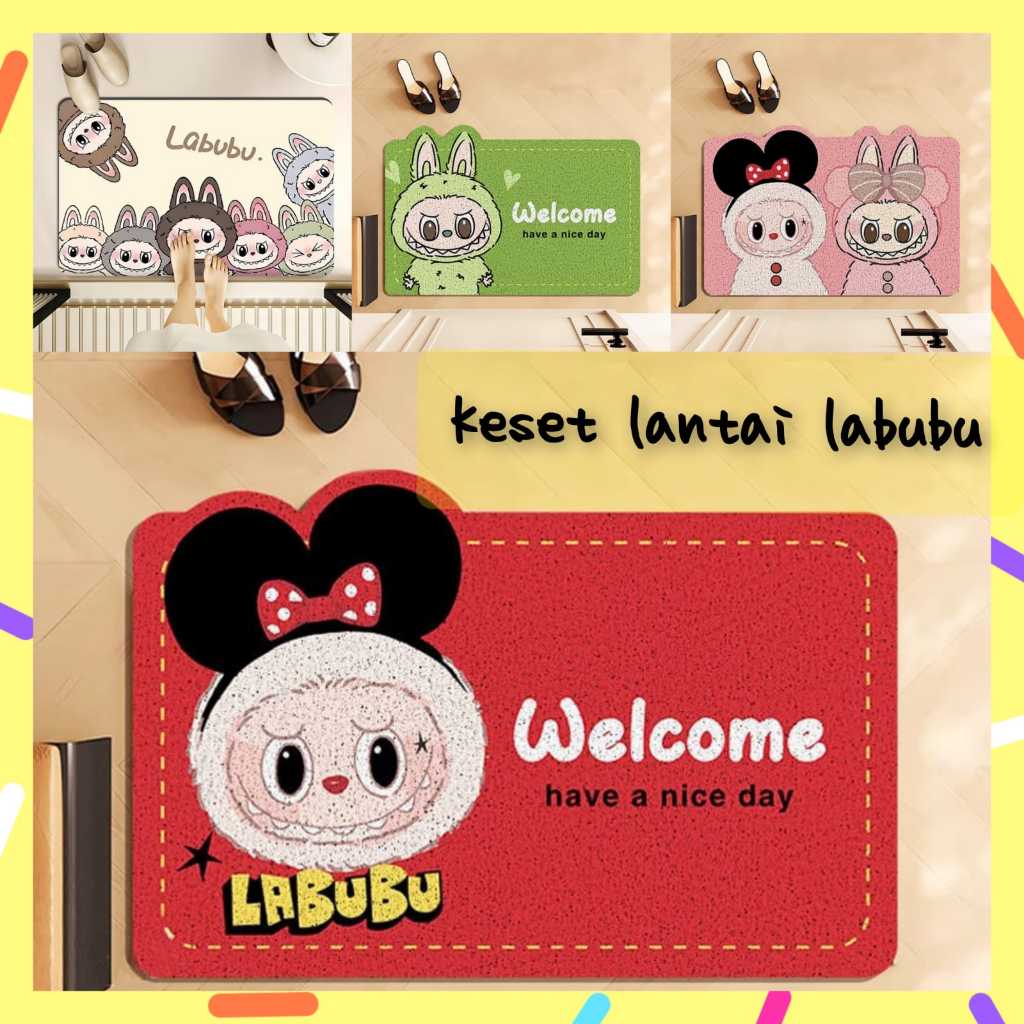 GM KESET LANTAI LUCU ANTI SLIP KARET DOORMAT LABUBU CAPYBARA SANRIO KUROMI HELLO KITTY MELODY CINAMO